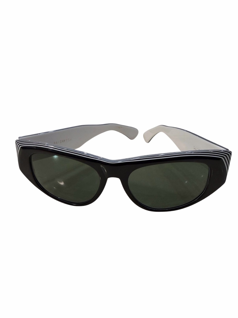 Vintage B&L Ray-Ban Black DEKKO BL G-15Sunglasses Black White Stripe Rare - Picture 2 of 10